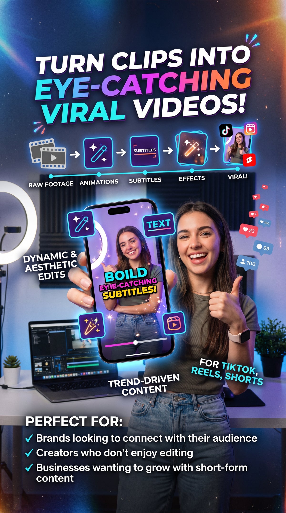 Edit engaging videos for your reels and tiktok